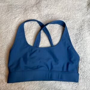 CARBON38 Blue Unlined Sports Bra Orange‎ Cross Back Mesh Small